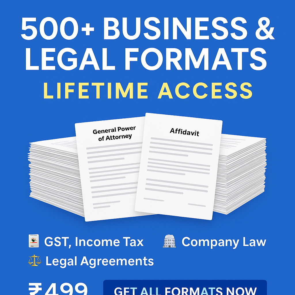 500+ Business & Legal Formats – Lifetime Access for ₹499